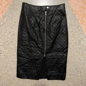 Leather Quilt-Like Straight Skirt, Dead stock, TopShop Size 0